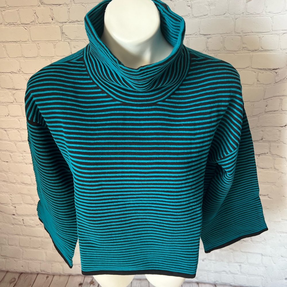 DKNY Cotton Ribbed Turtleneck Sweater